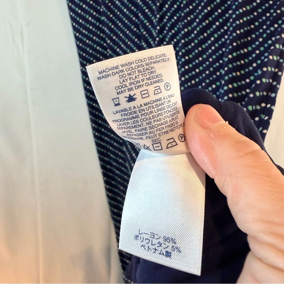 LANDS’ END Women’s Size XL Dress Maxi Length Polka Dot Stretch Side Slits - Picture 9 of 15